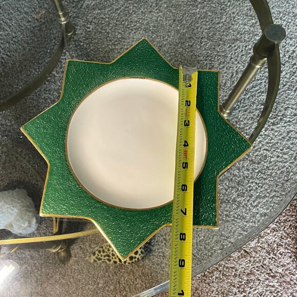 Vietri (Italy)Green Gold Star Accent Dessert Plate - Picture 9 of 16